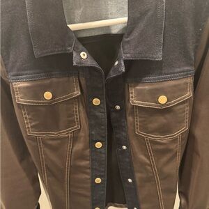 White House Black Market Belted Denim Jacket